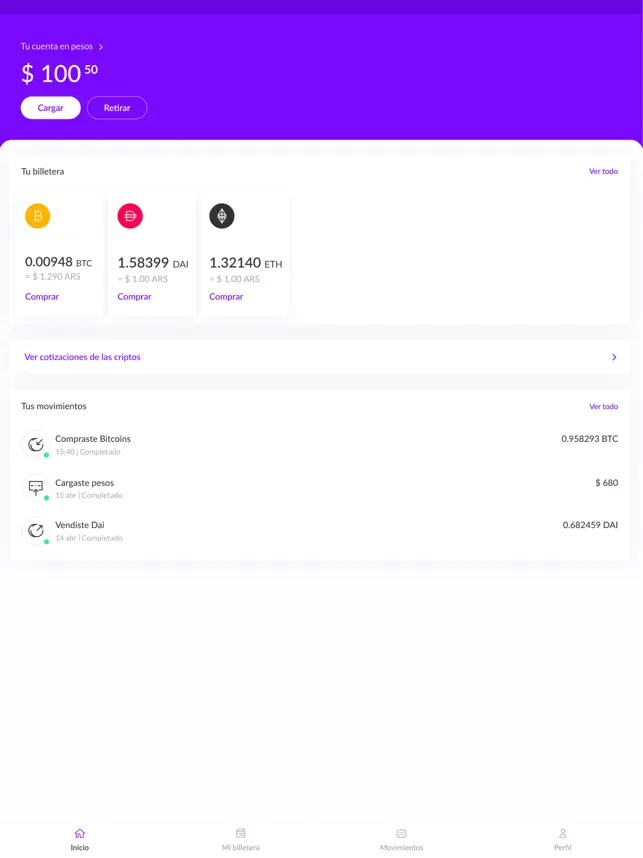 Imágen 1 Ripio: Comprar Bitcoin y Ether iphone