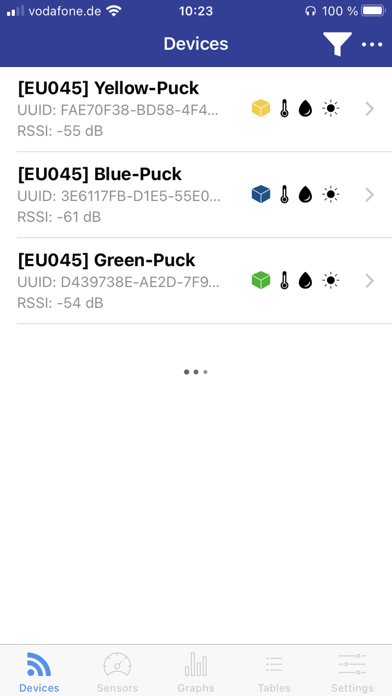 Renesas Bluetooth LE Puck Screenshot