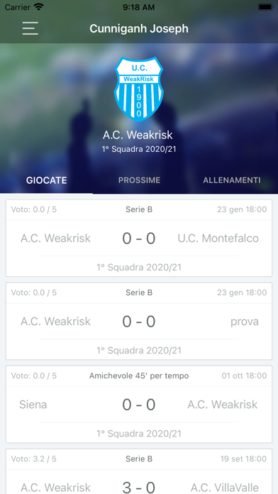 WeakRisk Sport Solutions Screenshot