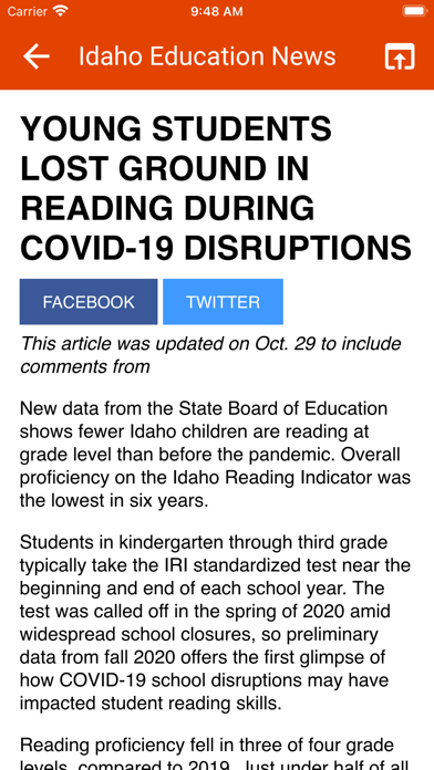 Idaho Ed News Screenshot
