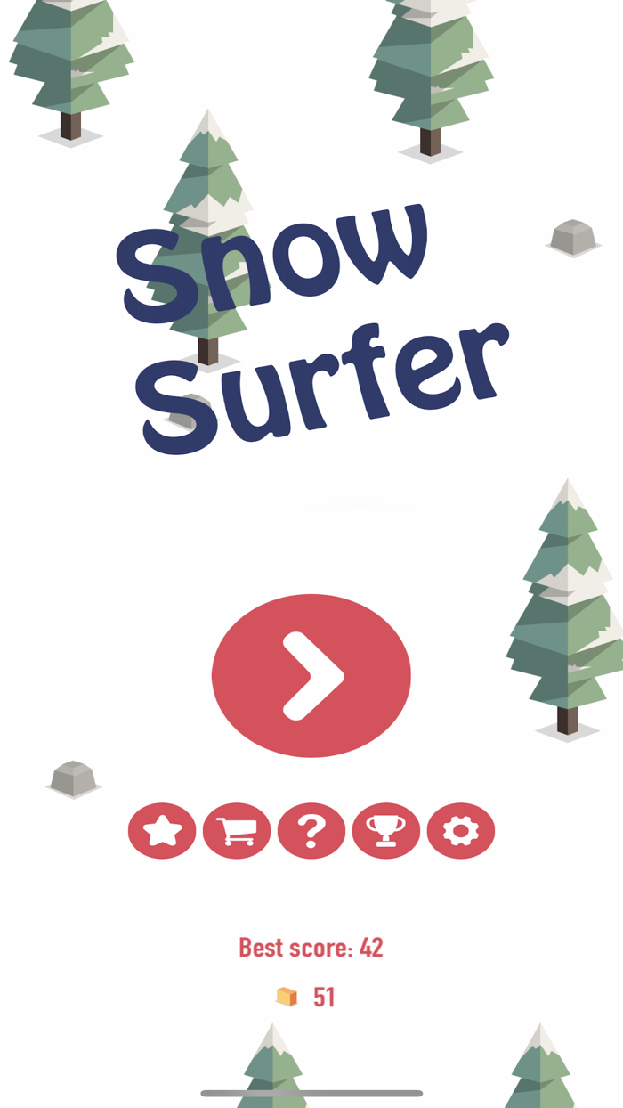 Snow surfer downhill ride
