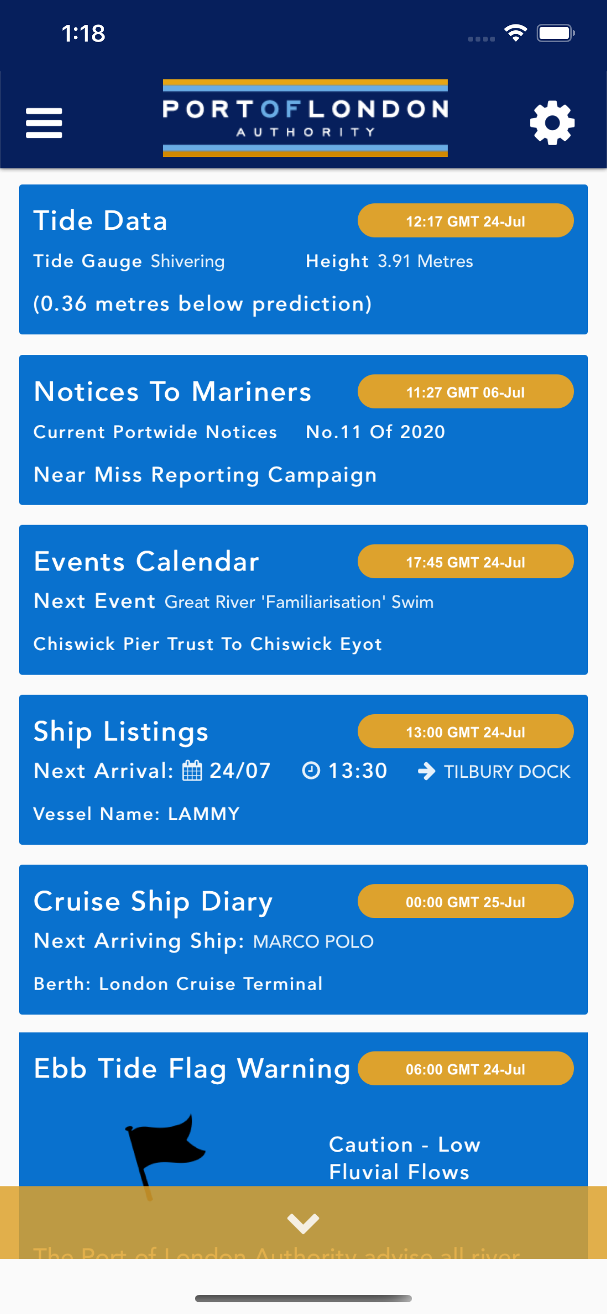 PLA Tidal Thames App