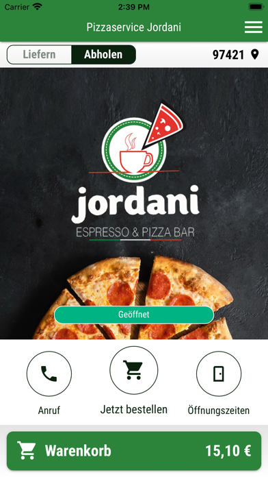 Pizzaservice Jordani Screenshot
