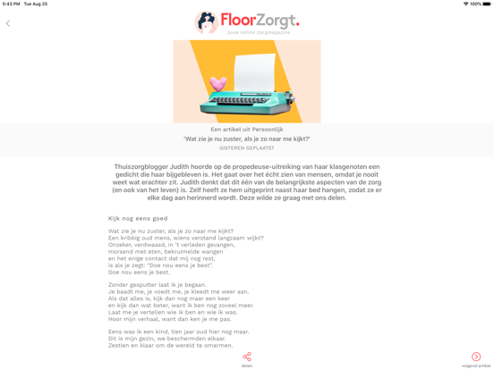 FloorZorgt iPad app afbeelding 2