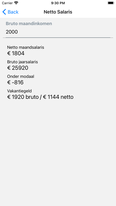 Netto Salaris 2025 NL Screenshot