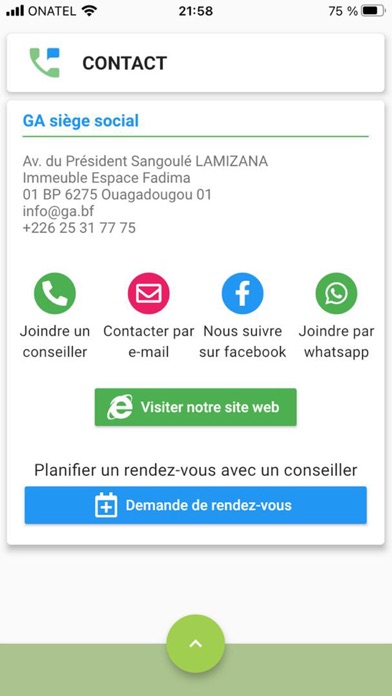 Générale des assurances Screenshot