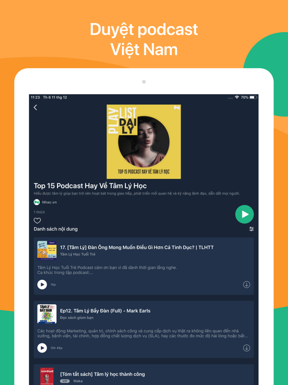 Screenshot #5 pour Nhac.vn Podcast Sách nói Nhạc