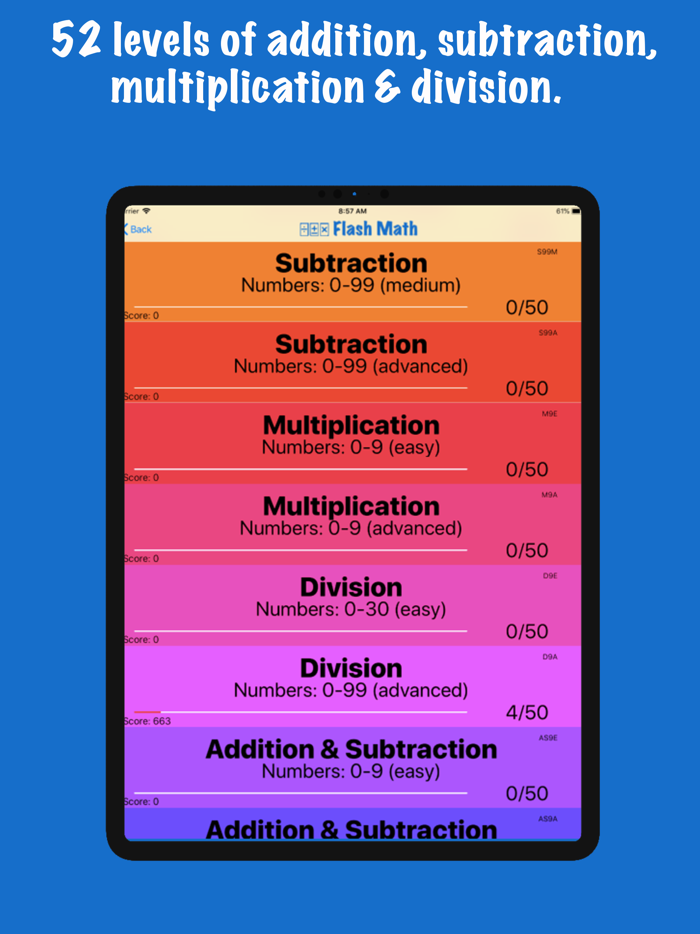 Flash Math Rapid Recall Game