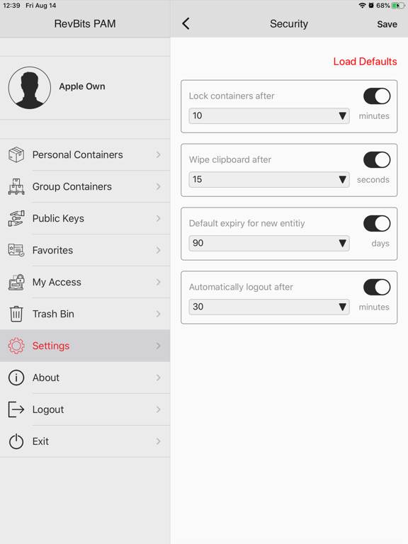 RevBits PAM iPad screenshot 5 - Utilities app