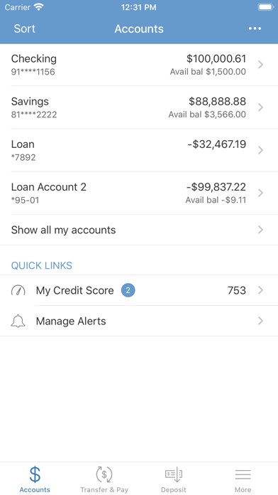 T&I Credit Union Screenshot