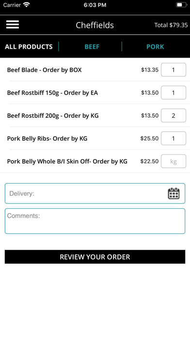 Cheffields Providore Screenshot