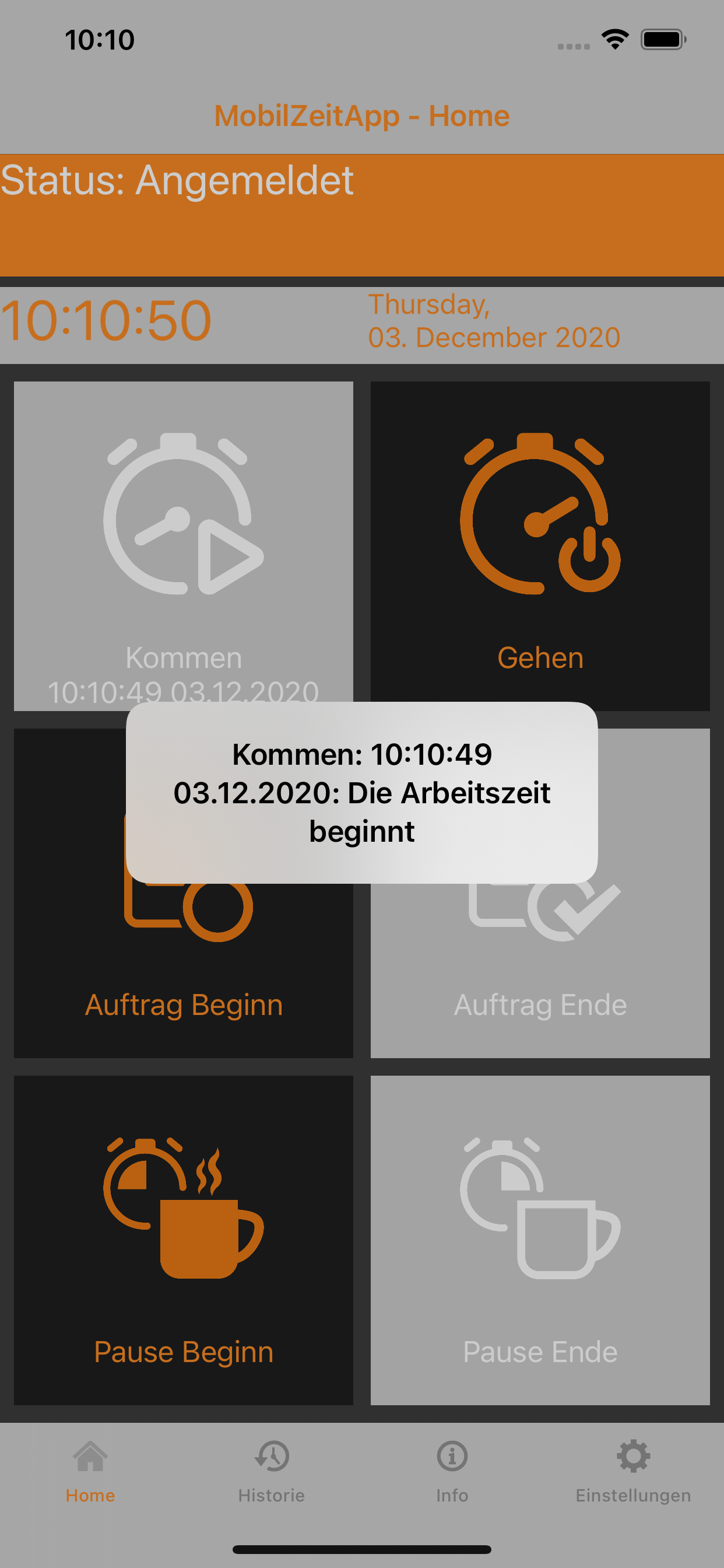 MobilZeitApp screenshot 3