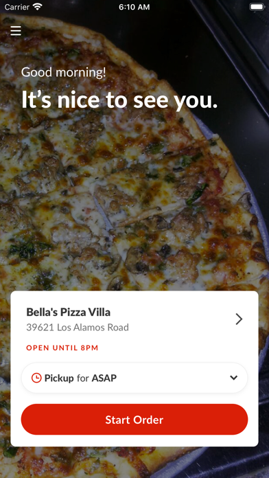 Bella's Pizza Villa Screenshot
