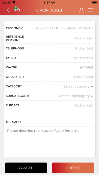 City Logistics Customer Screenshot