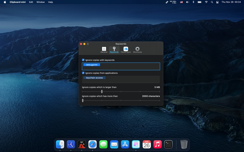 #2. Clipboard mini (macOS) 由: Kai Luo