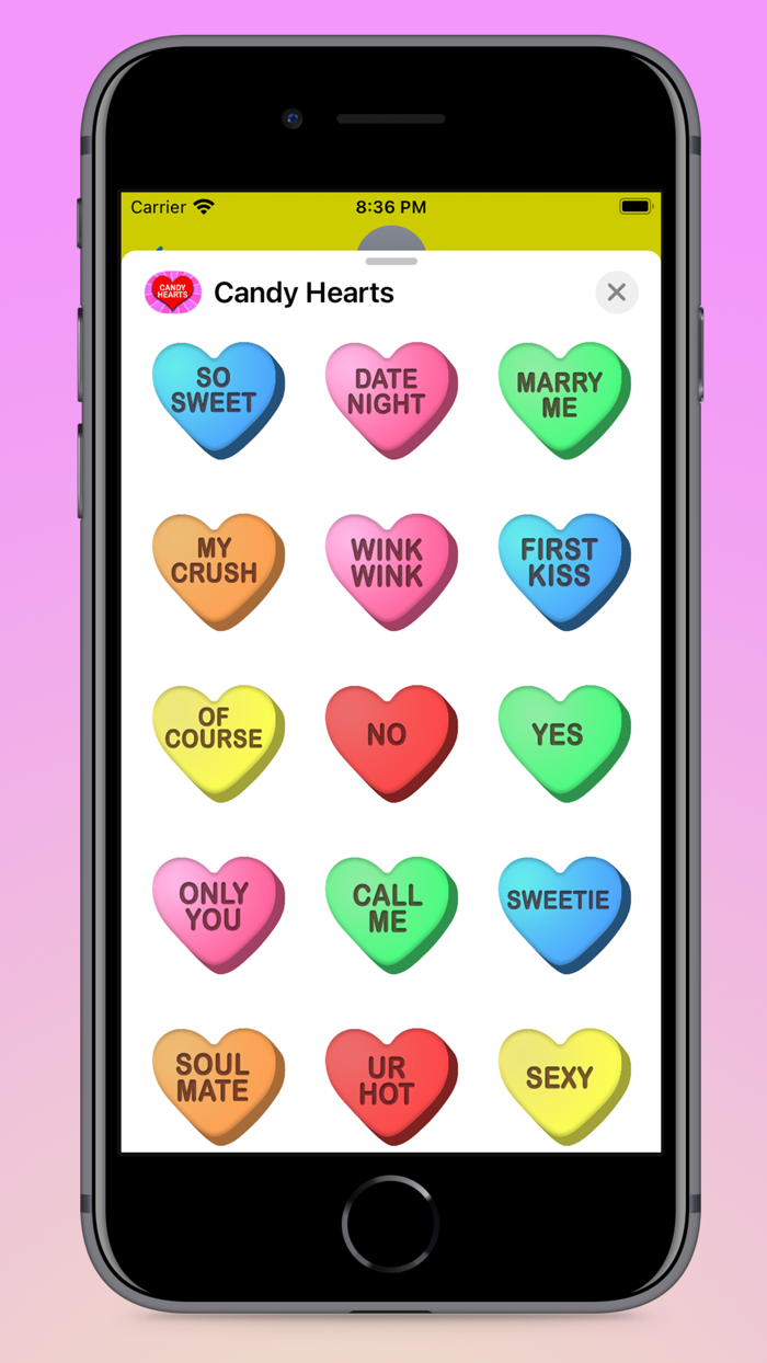 Candy Hearts Fun Stickers