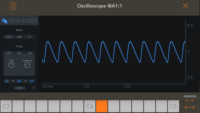 Oscilloscope and Spectrogram