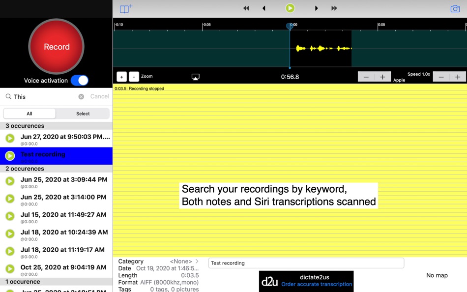 #6. Smart Recorder / Transcriber (macOS) 由: Roe Mobile Development