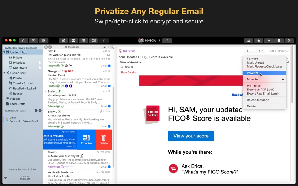 #8. EPRIVO Private Email & Voice (macOS) Bởi: BlueRiSC Inc.