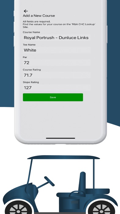 Easy Golf Handicap Calculator Screenshot
