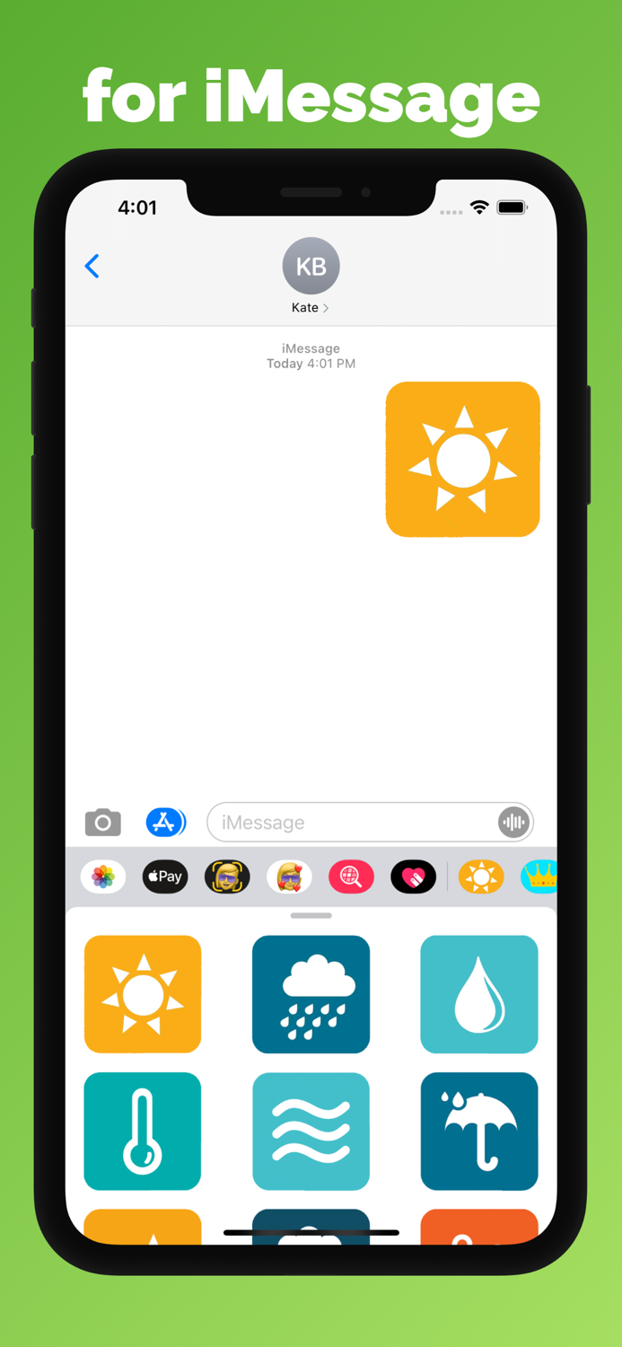 Weather stickers and emoji