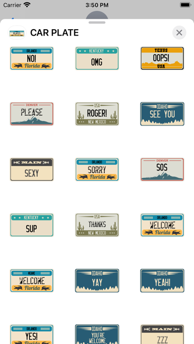 CAR PLATE Sticker Pack Screenshot