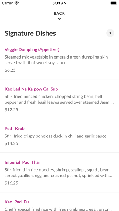 Bua Thai Restaurant Screenshot