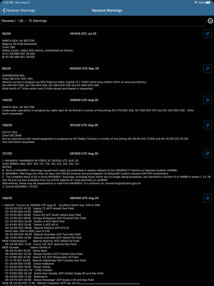 Navarea Warnings Navtex