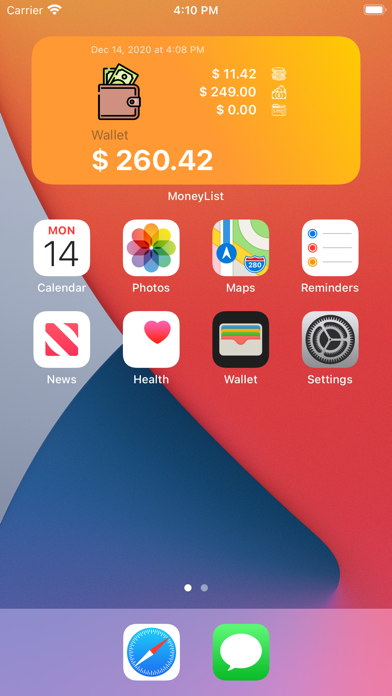 MoneyList Screenshot