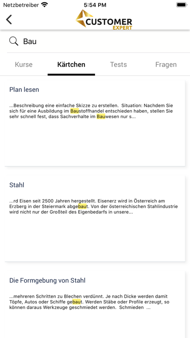 customer EXPERT Screenshot