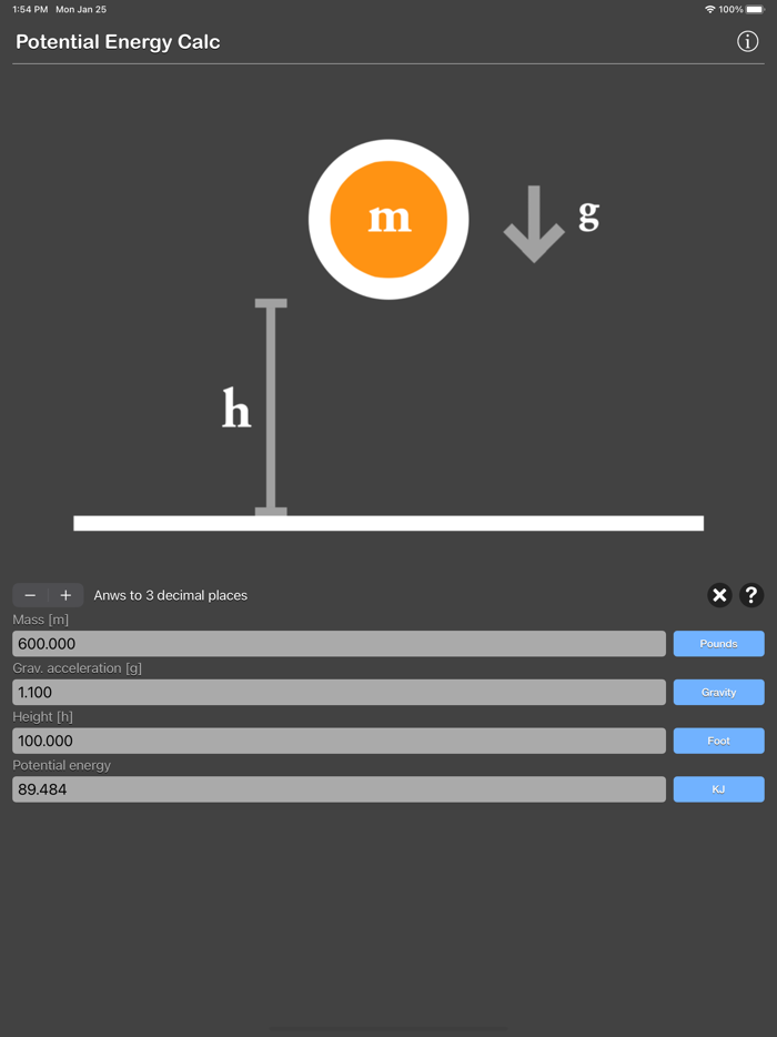 Potential Energy Calculator