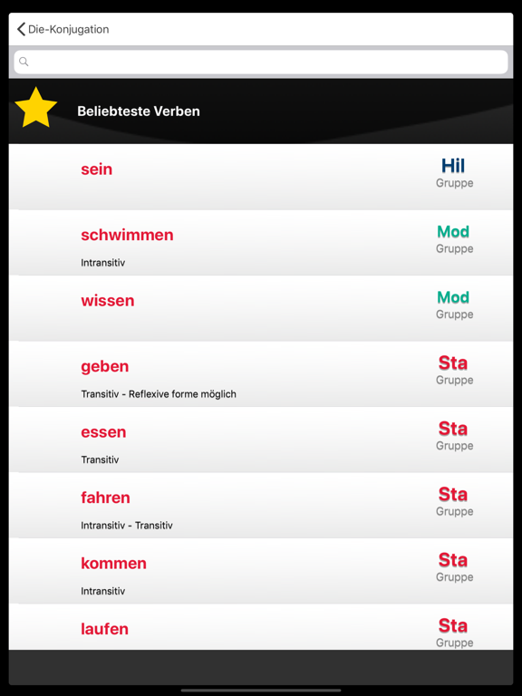 Deutsche Verben Tabellen iPad app afbeelding 3