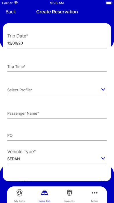 Music Express Reservation App Screenshot
