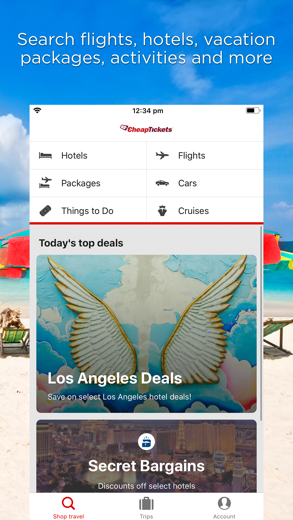 CheapTickets Hotels & Flights captura de pantalla 1