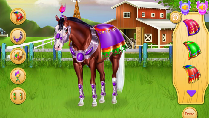 Horse and pony caring game