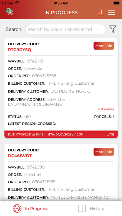 City Logistics Customer Screenshot