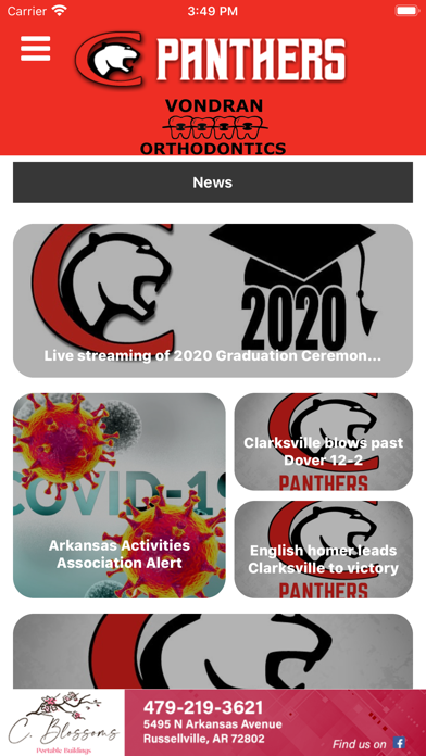Clarksville Panthers Athletics Screenshot