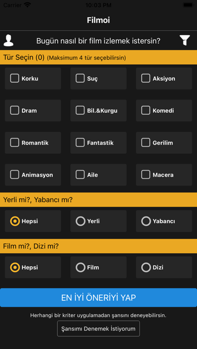 Filmoi Movie Suggestions Screenshot
