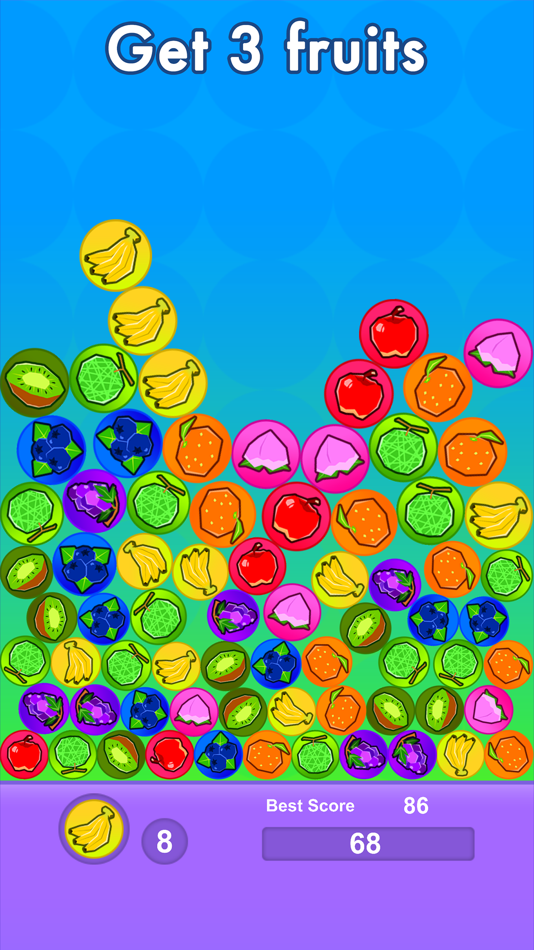 #1. FruitTrio : simple puzzle game (iOS) Podle: Taira Hirasawa