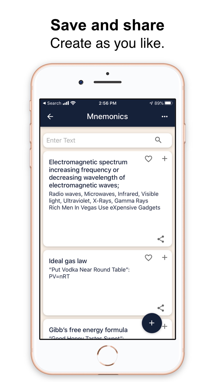 Mnemonics Memorize and learn