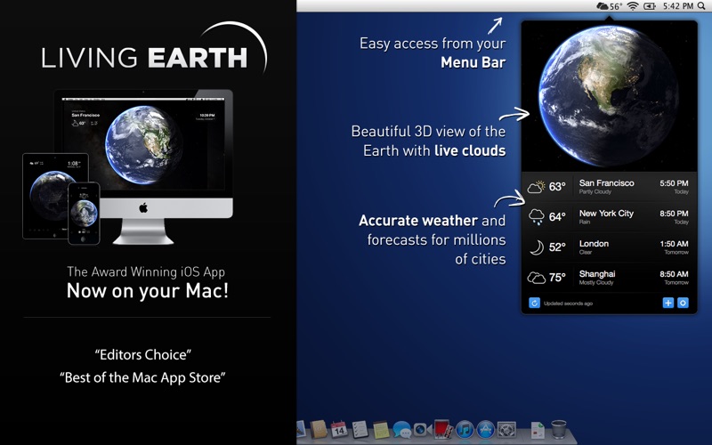 Screenshot #1 for Living Earth - Weather & Clock