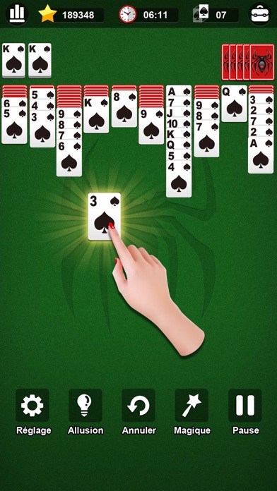 Screenshot #1 pour Classic Spider Solitaire．