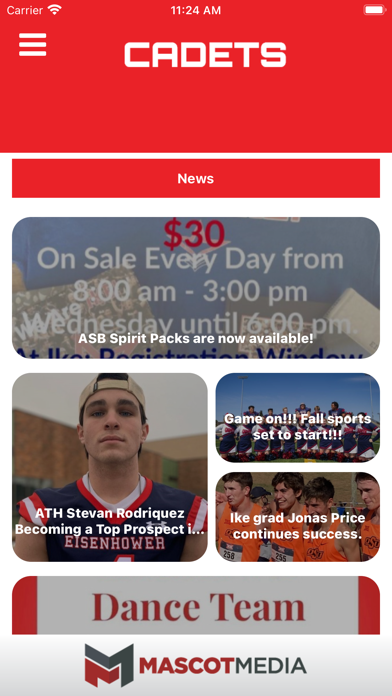 Eisenhower Cadets Athletics Screenshot