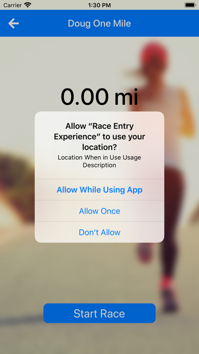 Race Entry Experience Screenshot