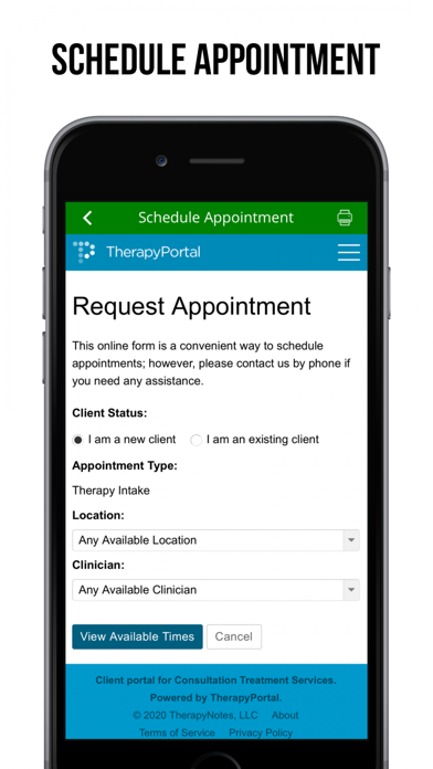 Consultation Treatment Service Screenshot