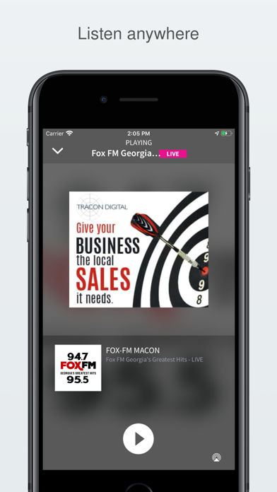 FOX-FM Macon 94.7 95.5 FM Screenshot