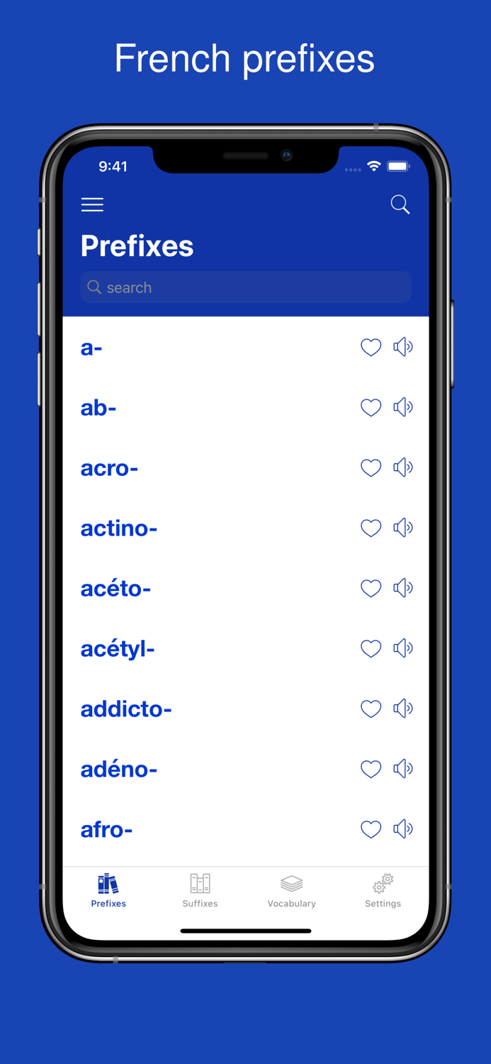 French Word Parts Vocabulary