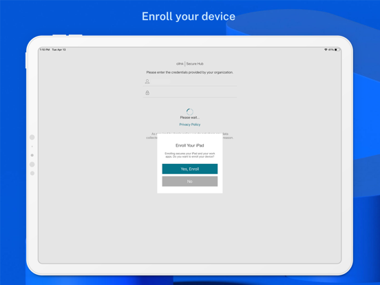 Citrix Secure Hub iPad app afbeelding 2