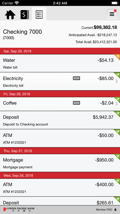 United Pacific Bank Business Screenshot