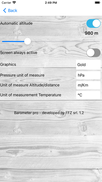 Professional Barometer Screenshot